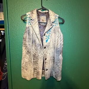 Chic Gray and Blue Women's Vest